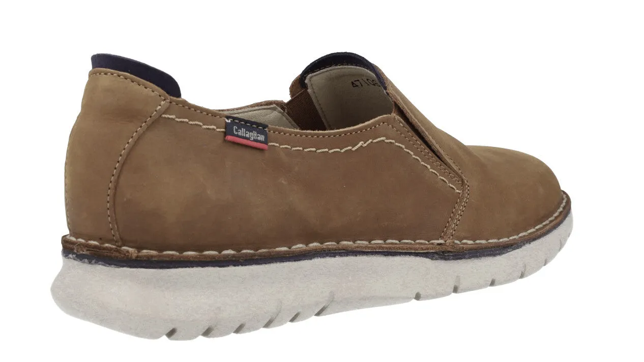 Mocasines de piel nobuck cuero con elásticos laterales