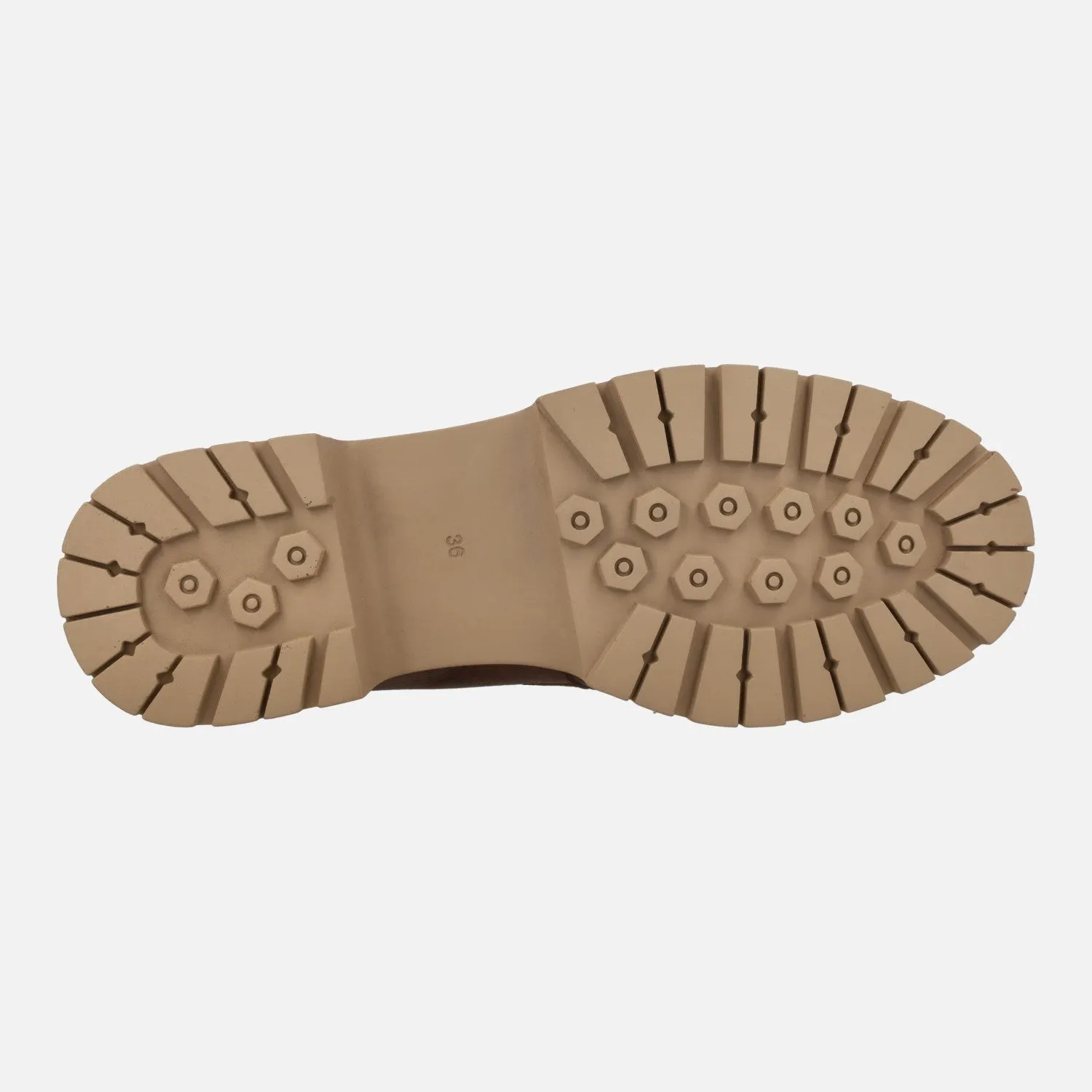 Mocasines para mujer en piel cuero con adorno metálico