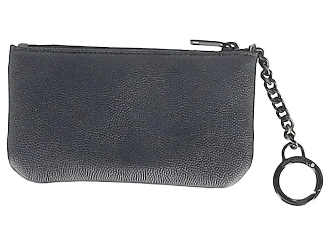 Monedero clave Monogram Saint Laurent en cuero negro 