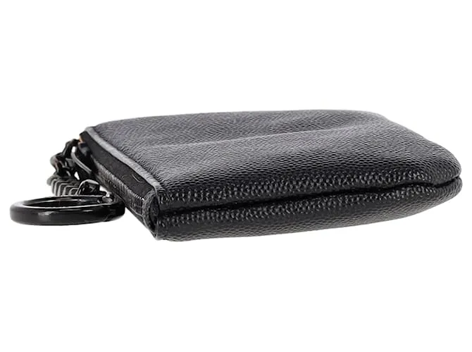 Monedero clave Monogram Saint Laurent en cuero negro 