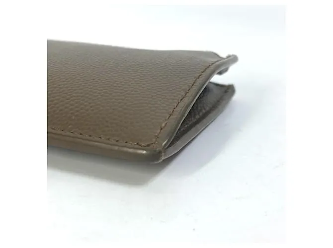 Monedero de cuero marrón Saint Laurent Castaño 