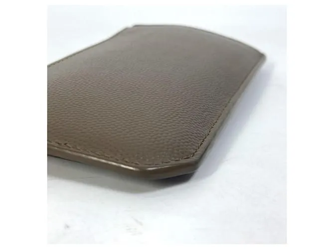 Monedero de cuero marrón Saint Laurent Castaño 