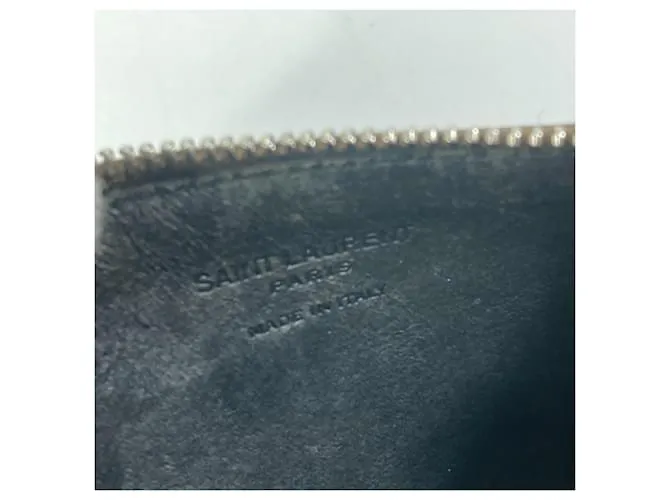 Monedero de cuero marrón Saint Laurent Castaño 