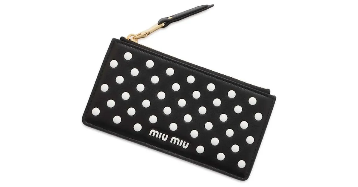 Monedero de cuero Miu Miu Negro 