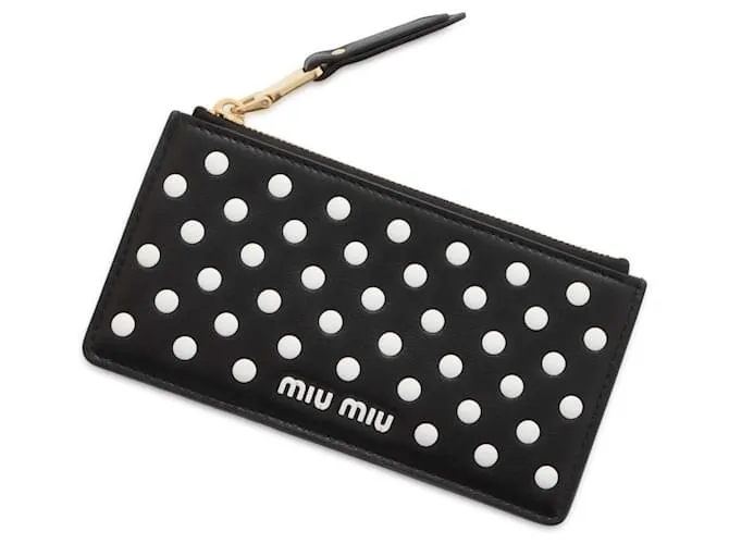 Monedero de cuero Miu Miu Negro 
