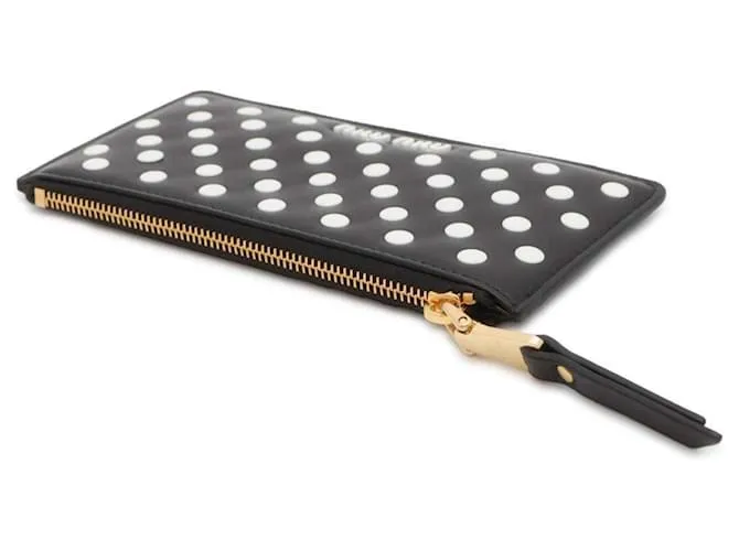 Monedero de cuero Miu Miu Negro 
