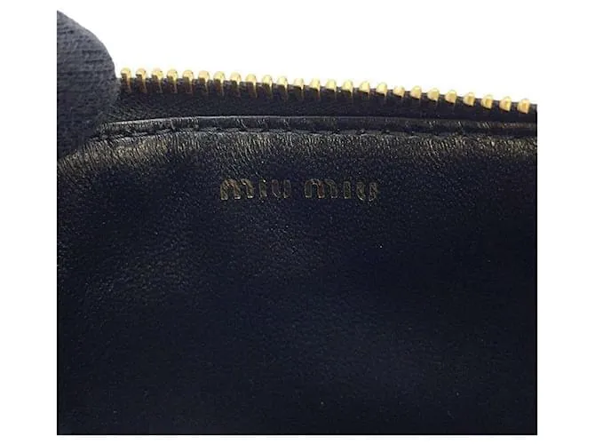 Monedero de cuero Miu Miu Negro 