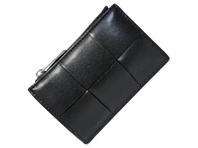 Monedero de cuero negro Bottega Veneta 