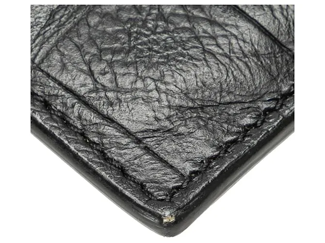 Monedero de cuero negro grabado Saint Laurent 