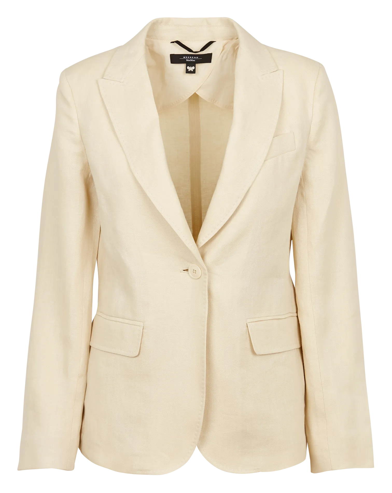 NALUT  CHAQUETA AJUSTADA DE LINO CON CUELLO SASTRE EN BEIGE