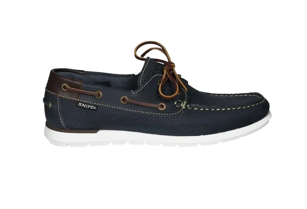 Nautico Nobuck Marino Picado Talon/cordon Pasado Marron
