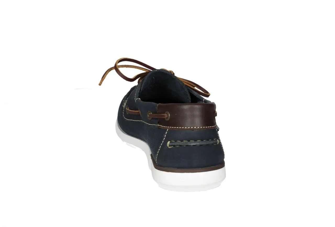 Nautico Nobuck Marino Picado Talon/cordon Pasado Marron