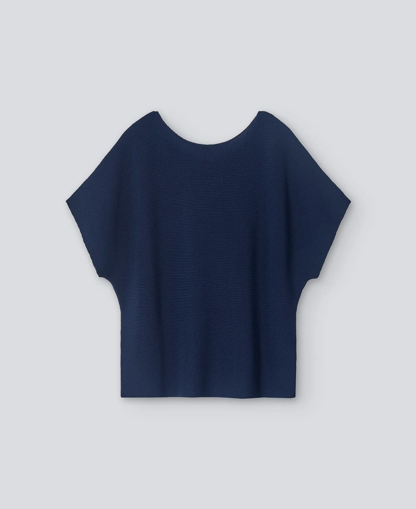 Navy blue short sleeve sweater woman