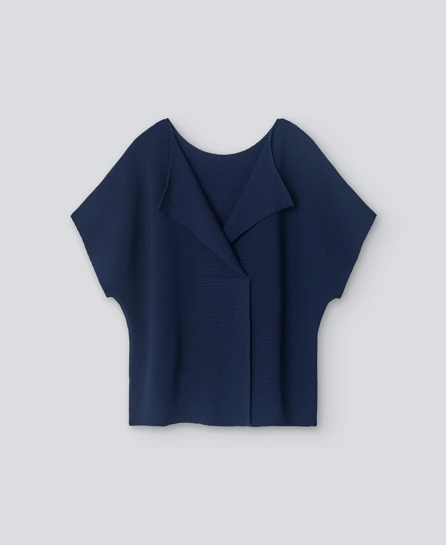 Navy blue short sleeve sweater woman