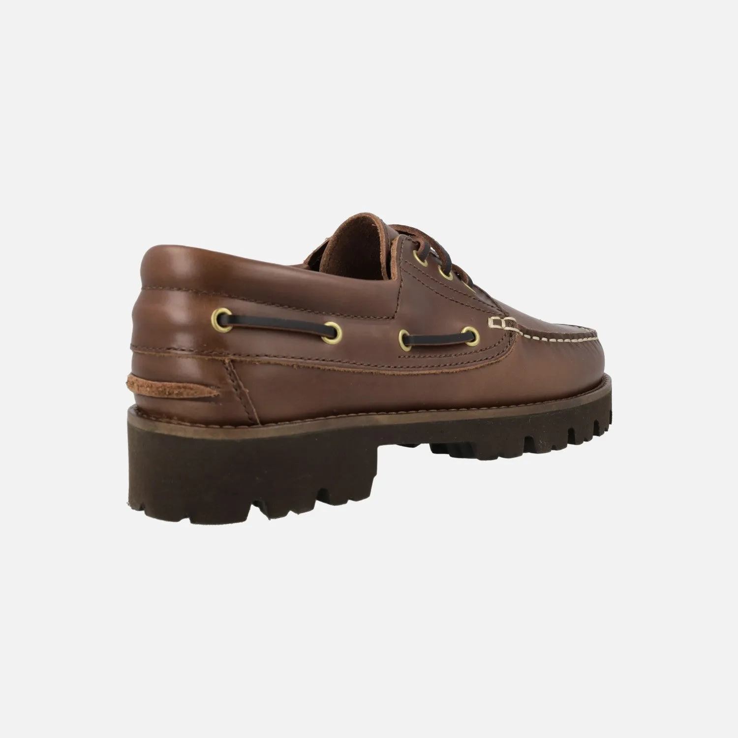 Naúticos clásicos de piel para hombre en color cuero