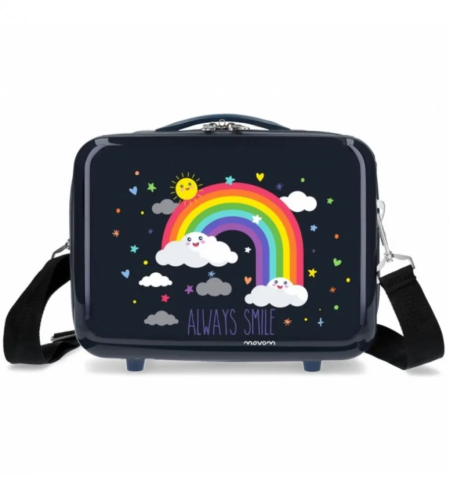 Neceser ABS Arcoiris Always Smile adaptable a trolley marino
