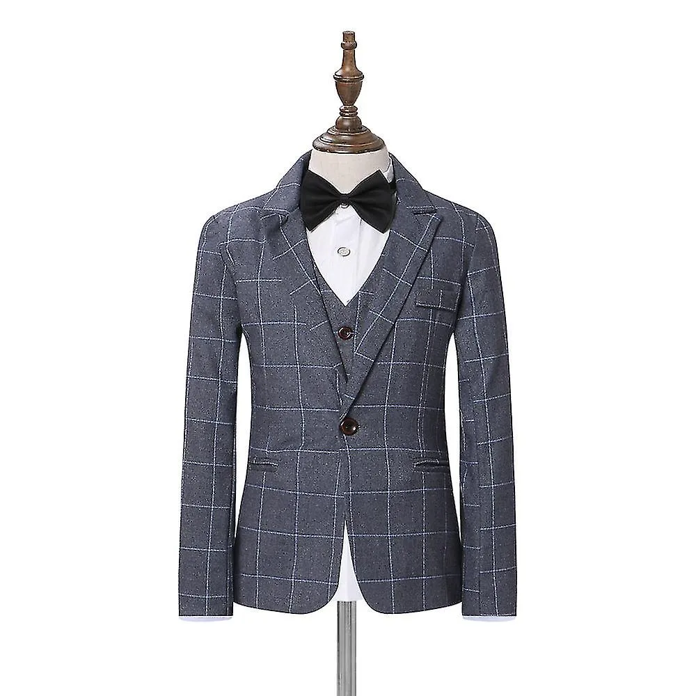 NIñOS 3PIECE WEDDING PARTY CEREMONIA DE GRADUACIóN TRAJE A CUADROS (BLAZER + CHALECO + PANTALONES)