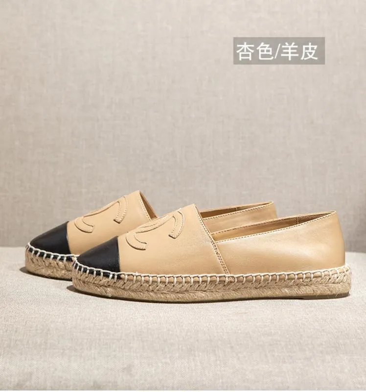 Nuevo diseñador zapatos planos casuales alpargatas de mujer mocasines de lujo para mujer zapatos de lona de pescador con punta p