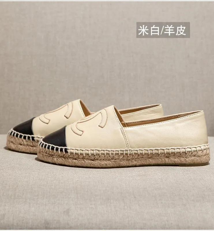 Nuevo diseñador zapatos planos casuales alpargatas de mujer mocasines de lujo para mujer zapatos de lona de pescador con punta p