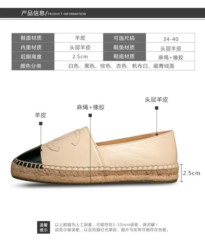 Nuevo diseñador zapatos planos casuales alpargatas de mujer mocasines de lujo para mujer zapatos de lona de pescador con punta p