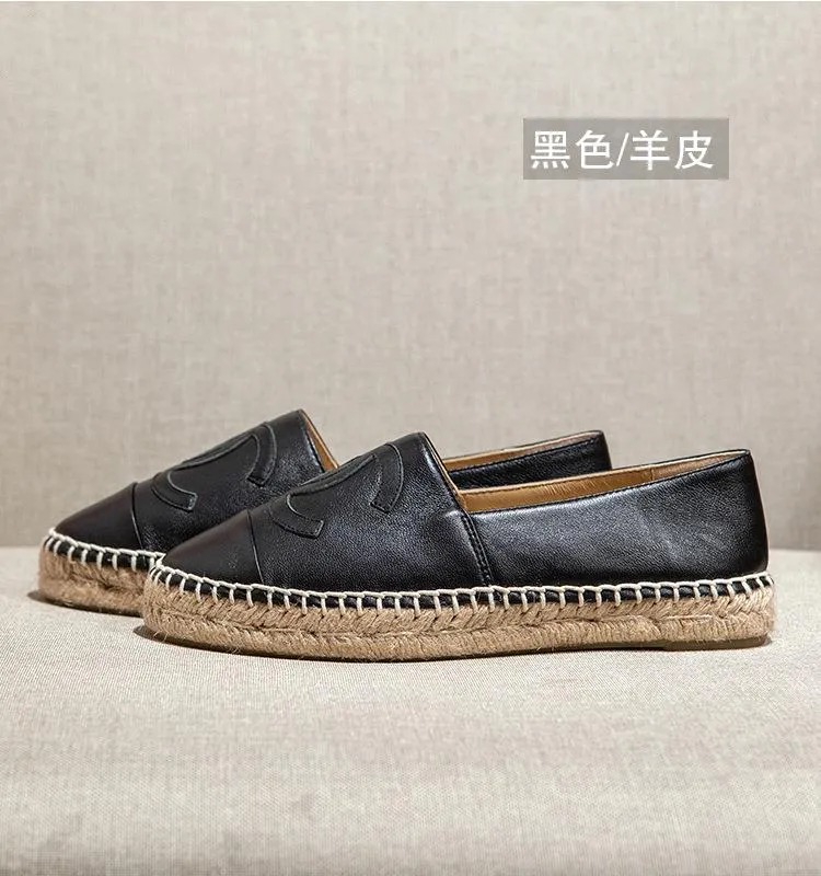 Nuevo diseñador zapatos planos casuales alpargatas de mujer mocasines de lujo para mujer zapatos de lona de pescador con punta p