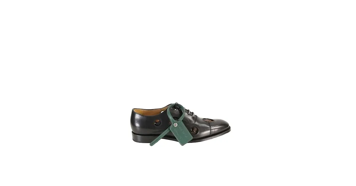 Off White Derbies de cuero Negro 