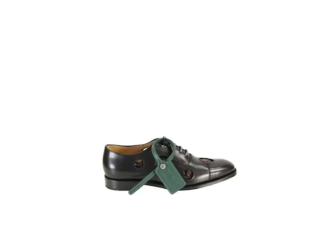 Off White Derbies de cuero Negro 