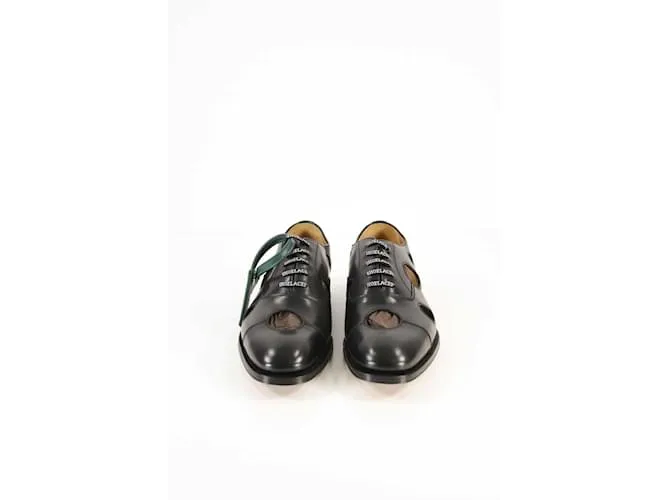 Off White Derbies de cuero Negro 