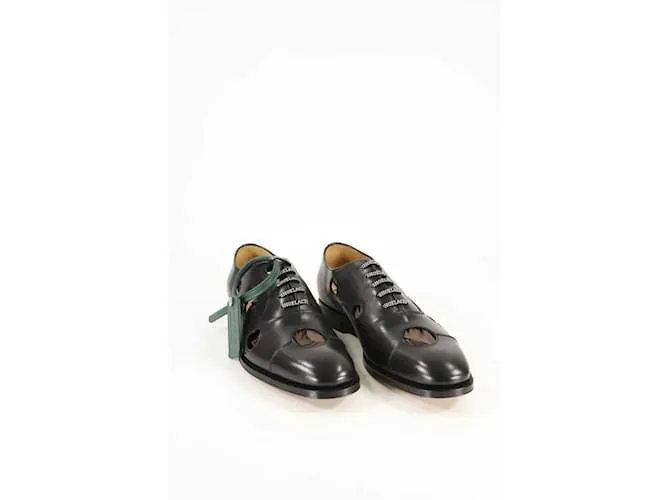 Off White Derbies de cuero Negro 