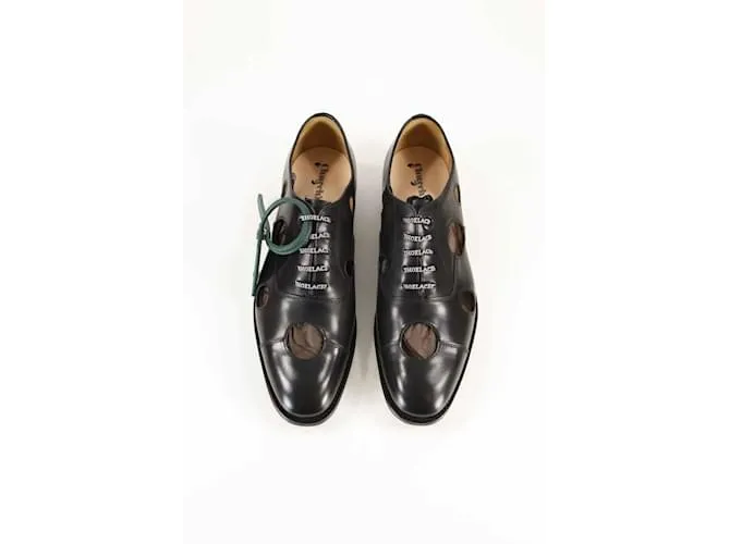 Off White Derbies de cuero Negro 