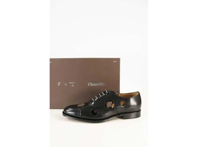 Off White Derbies de cuero Negro 