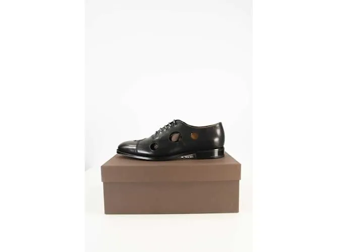 Off White Derbies de cuero Negro 