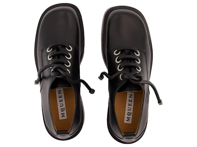 OLD CALF DERBIES  ALEXANDER MCQUEEN  CUERO  NEGRO 
