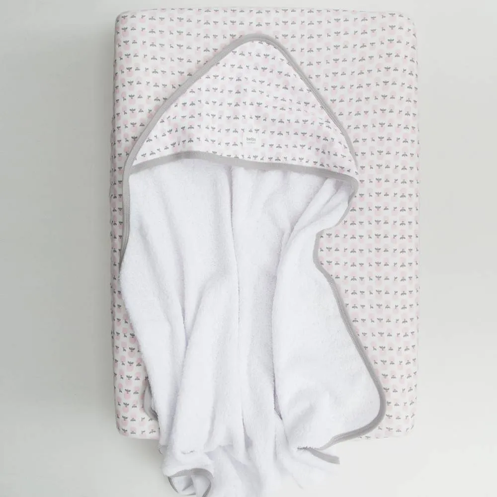 Pack capa de baño para bebé + funda GOLDEN rosa