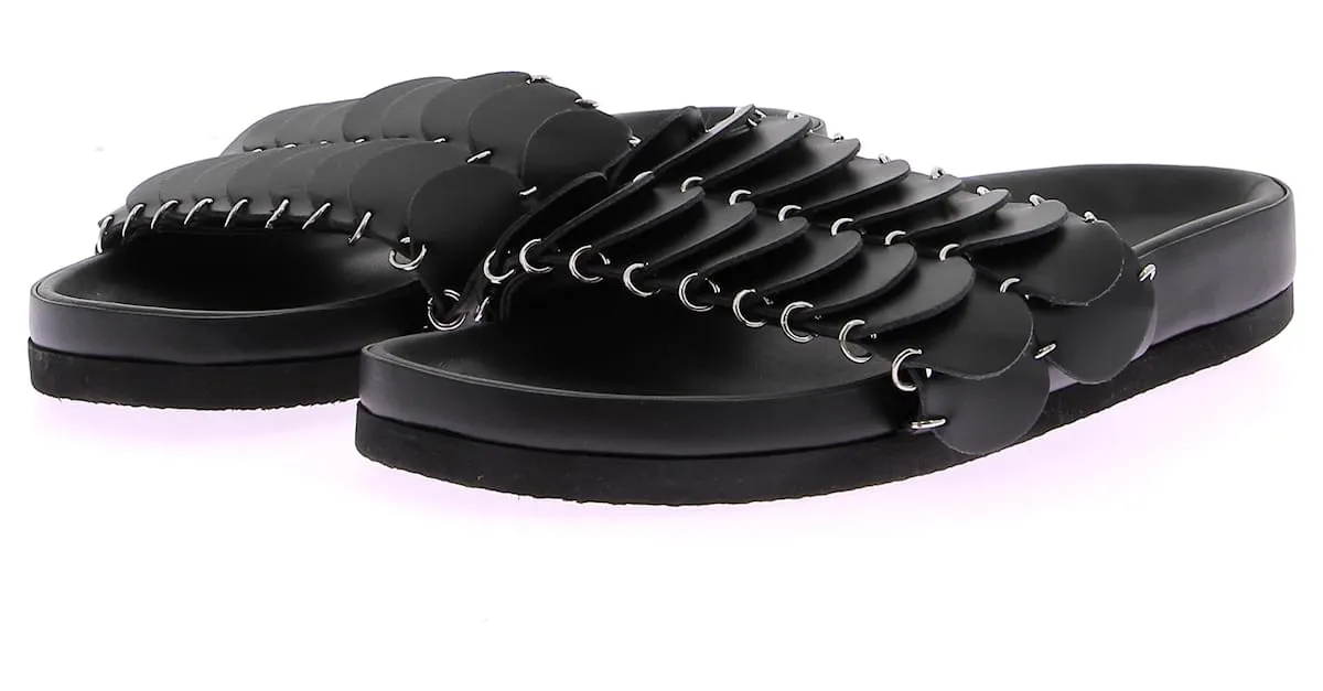 PACO RABANNE Sandalias T.EU 40 Cuero Negro 