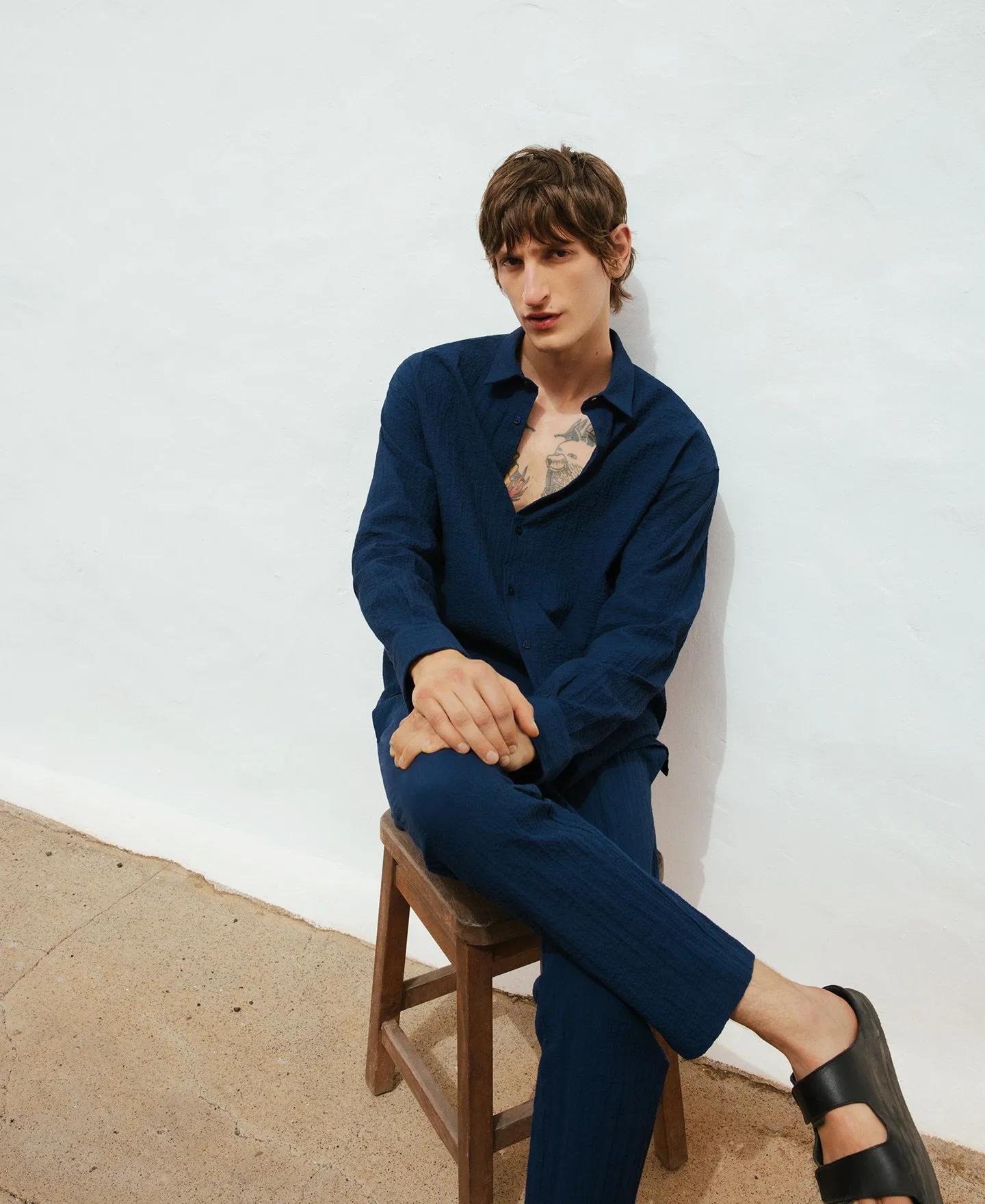 Pantalón chino azul marino hombre