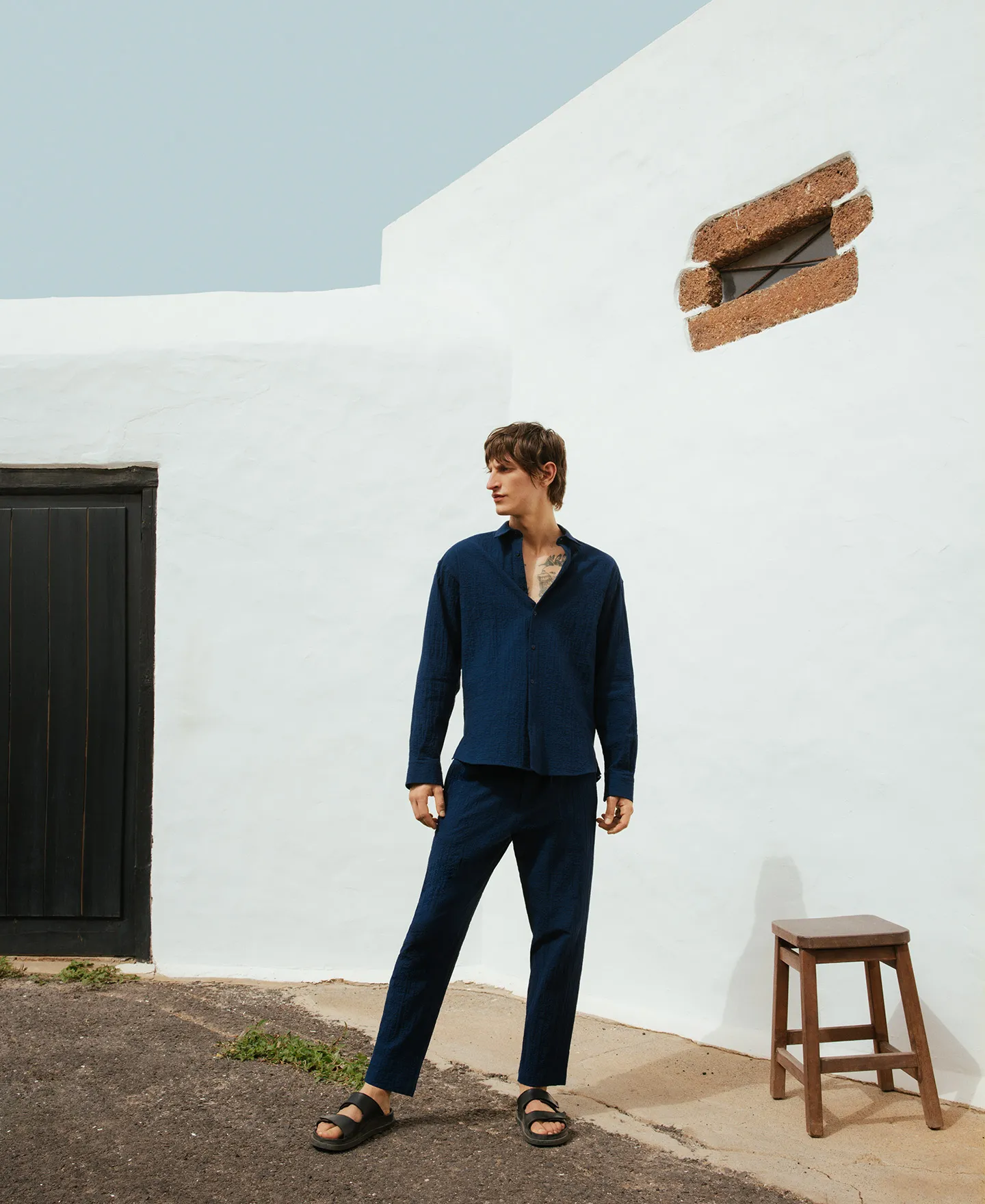 Pantalón chino azul marino hombre