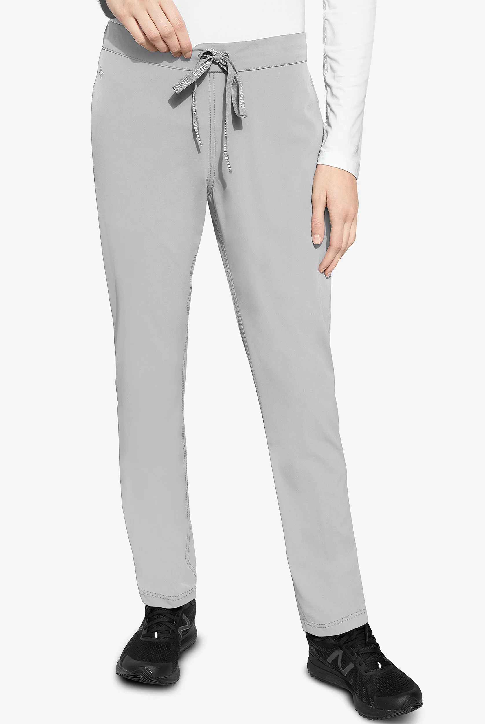 Pantalón médico Med Couture Peaches STRETCH petite con frente plano y 4 bolsillos para mujer