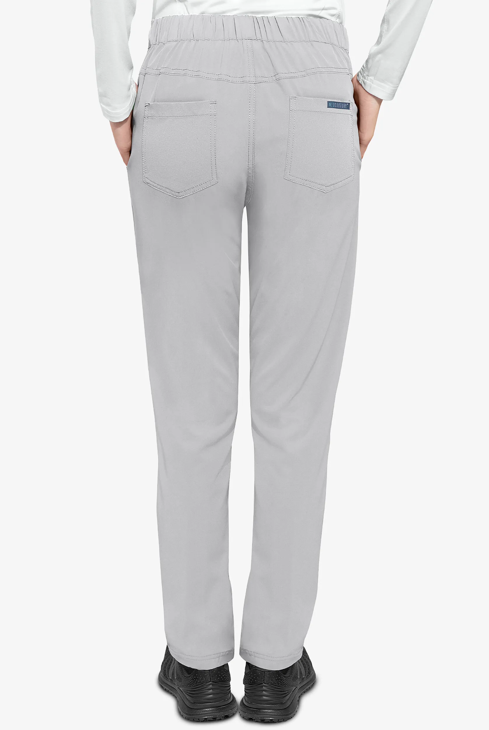 Pantalón médico Med Couture Peaches STRETCH petite con frente plano y 4 bolsillos para mujer