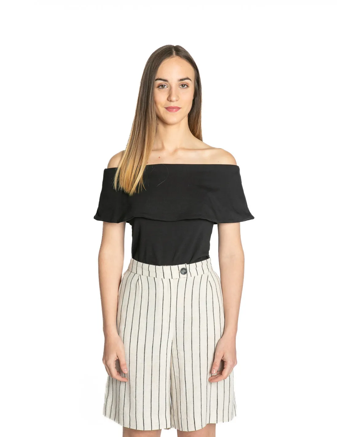 PANTALON BERMUDA CRUDO RAYAS JOHANNA BYOUNG