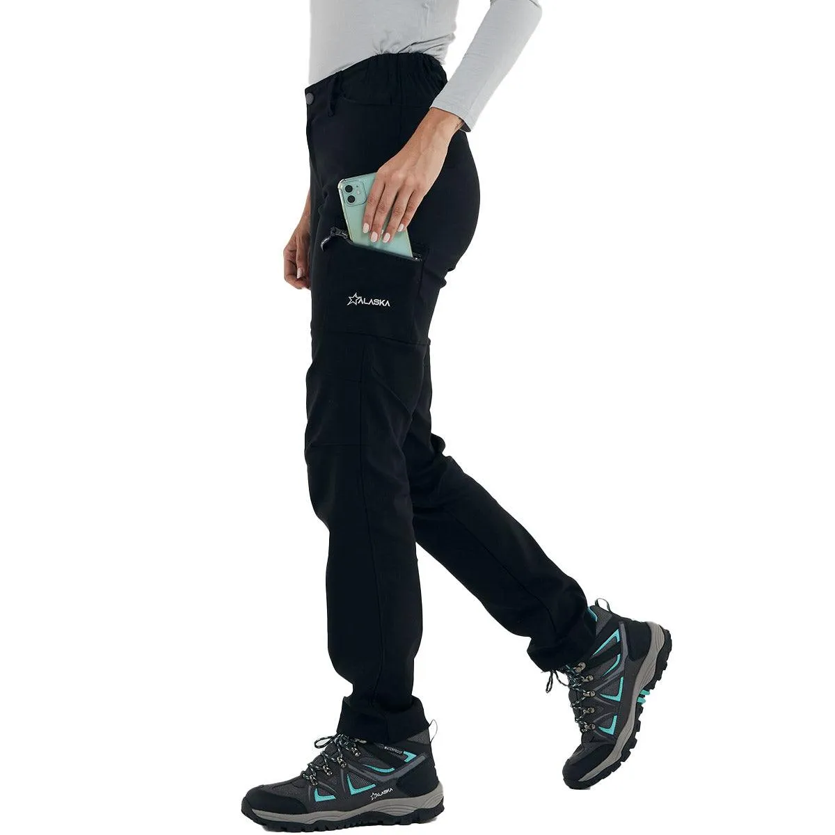 Pantalon Cargo Alaska Jungla Trekking Mujer Negro