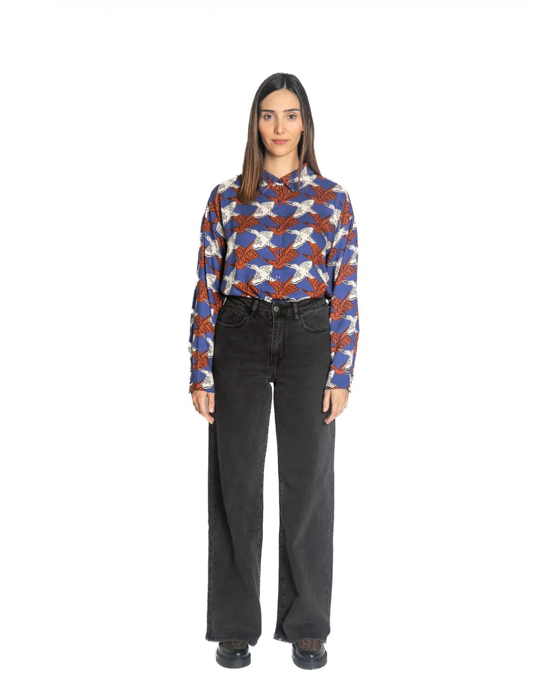 PANTALON DENIM RECTO NEGRO LAVADO COMPAÑIA FANTASTICA