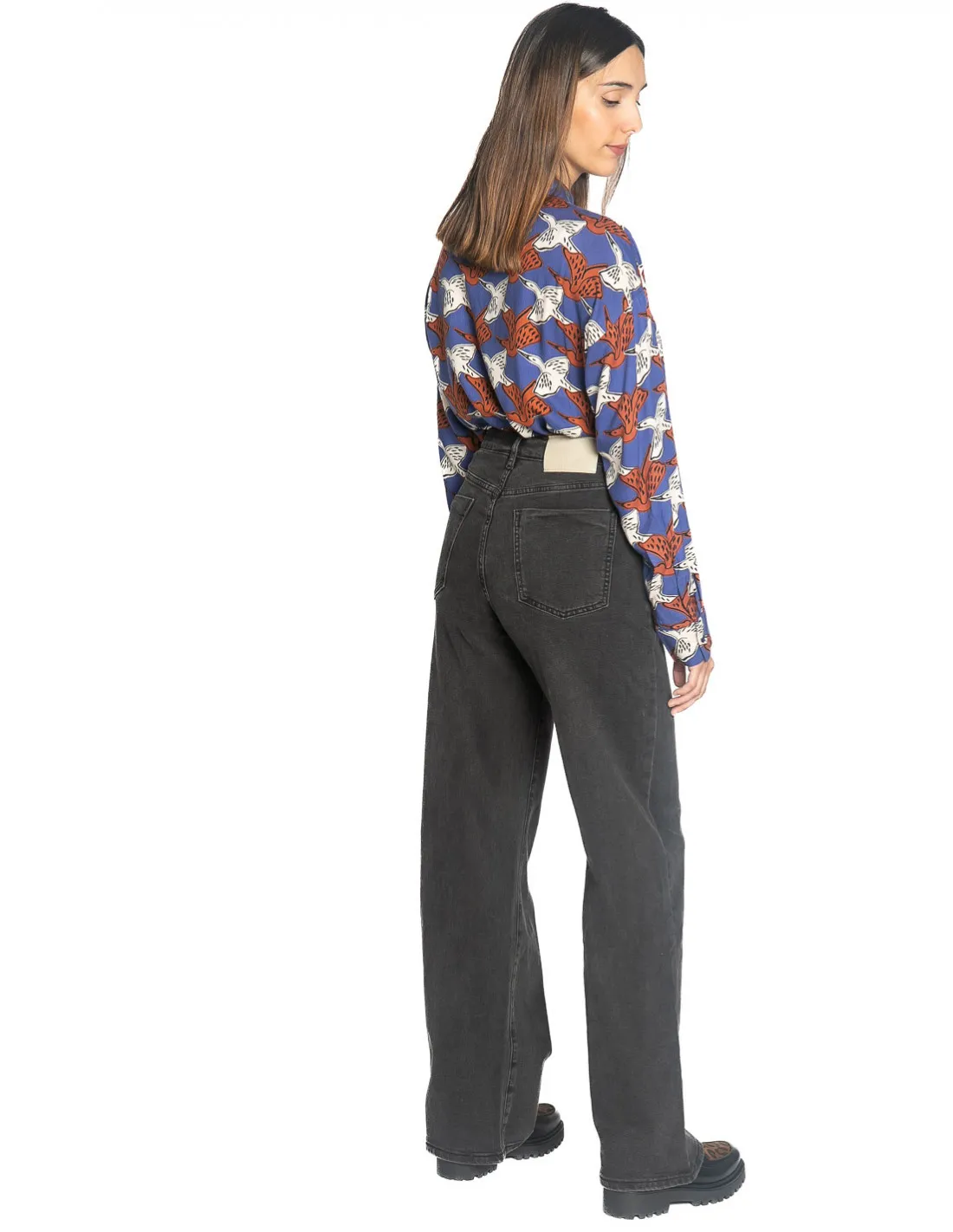 PANTALON DENIM RECTO NEGRO LAVADO COMPAÑIA FANTASTICA