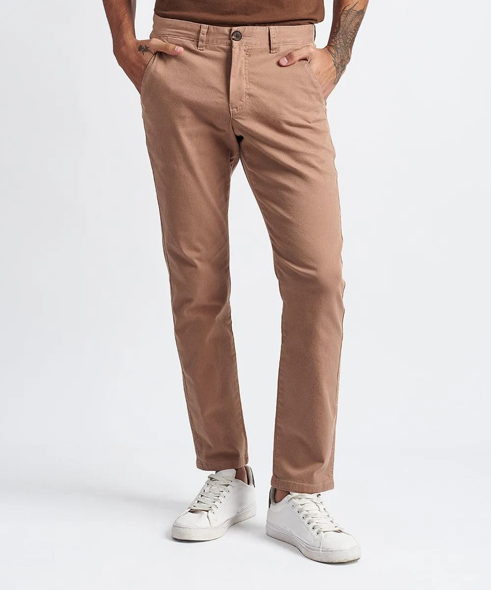 PANTALON FLAT FRONT SLIM FIT MARRON CLARO PV24