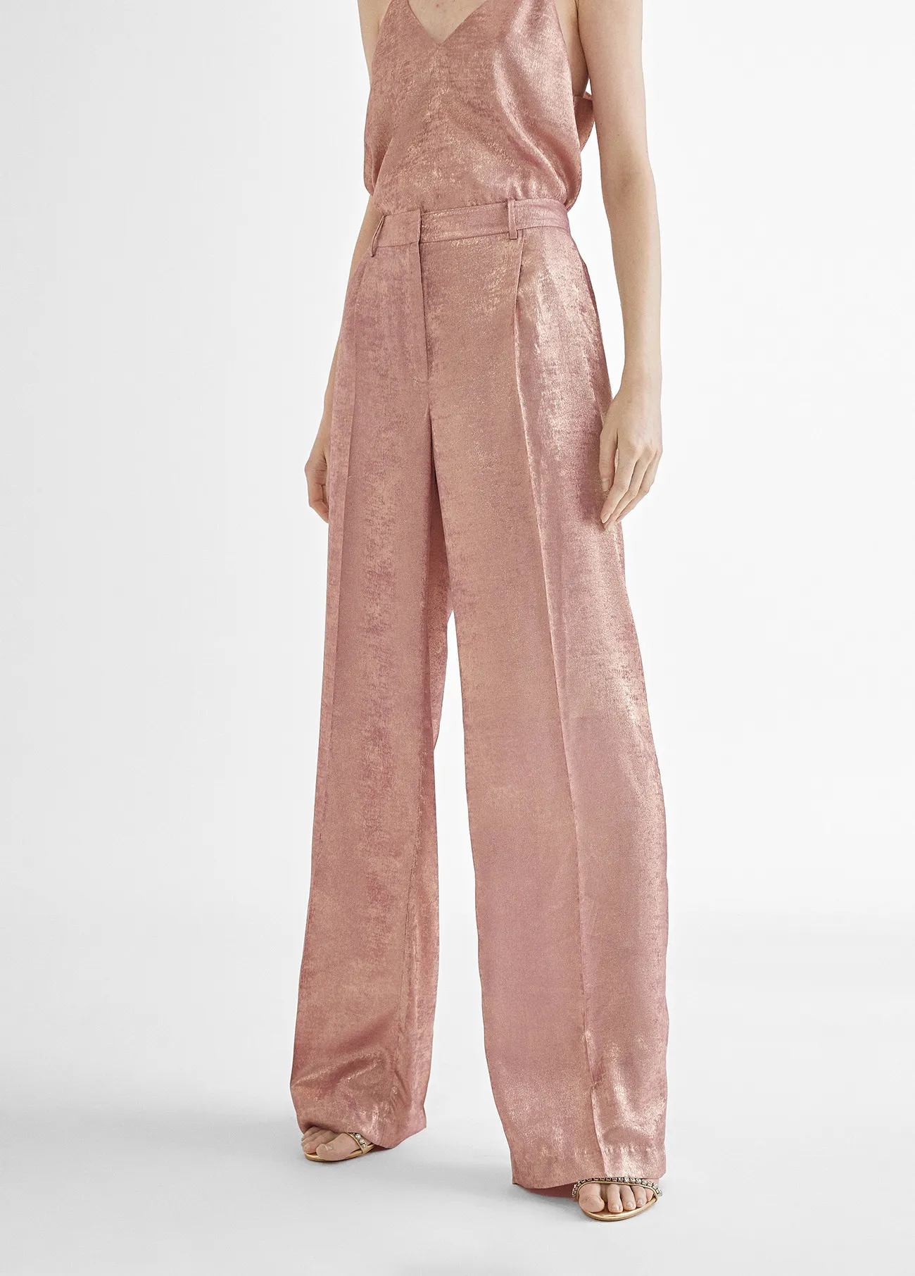 Pantalon fluído recto pinzas tornasolado Lola Casademunt