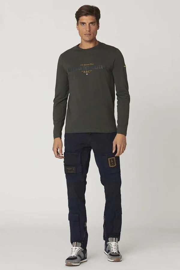 Pantalon Hombre Aeronautica Militare Pa1557Ct3170 Dark Blue
