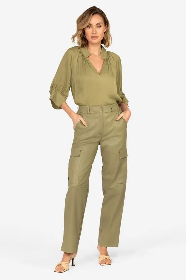 Pantalon Mujeres Ibana Pleuni Moss Green