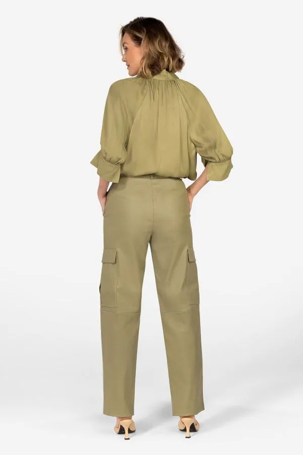 Pantalon Mujeres Ibana Pleuni Moss Green