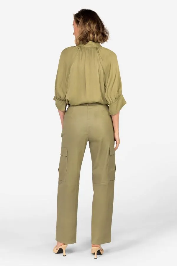 Pantalon Mujeres Ibana Pleuni Moss Green