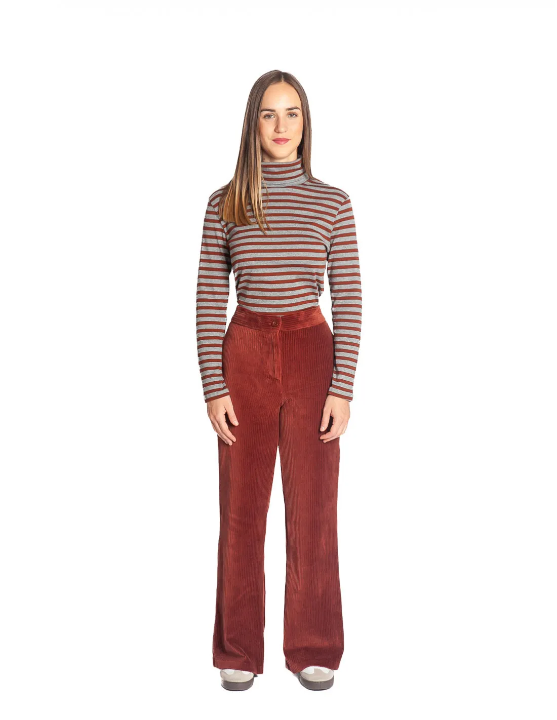 PANTALON PANA ELASTICA TERRACOTA NICE THINGS